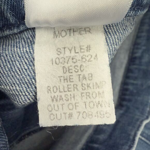Mother Denim The Tab Roller Skimp Jeans Women 30 Blue Wide Leg From Out Of Town - Picture 10 of 12